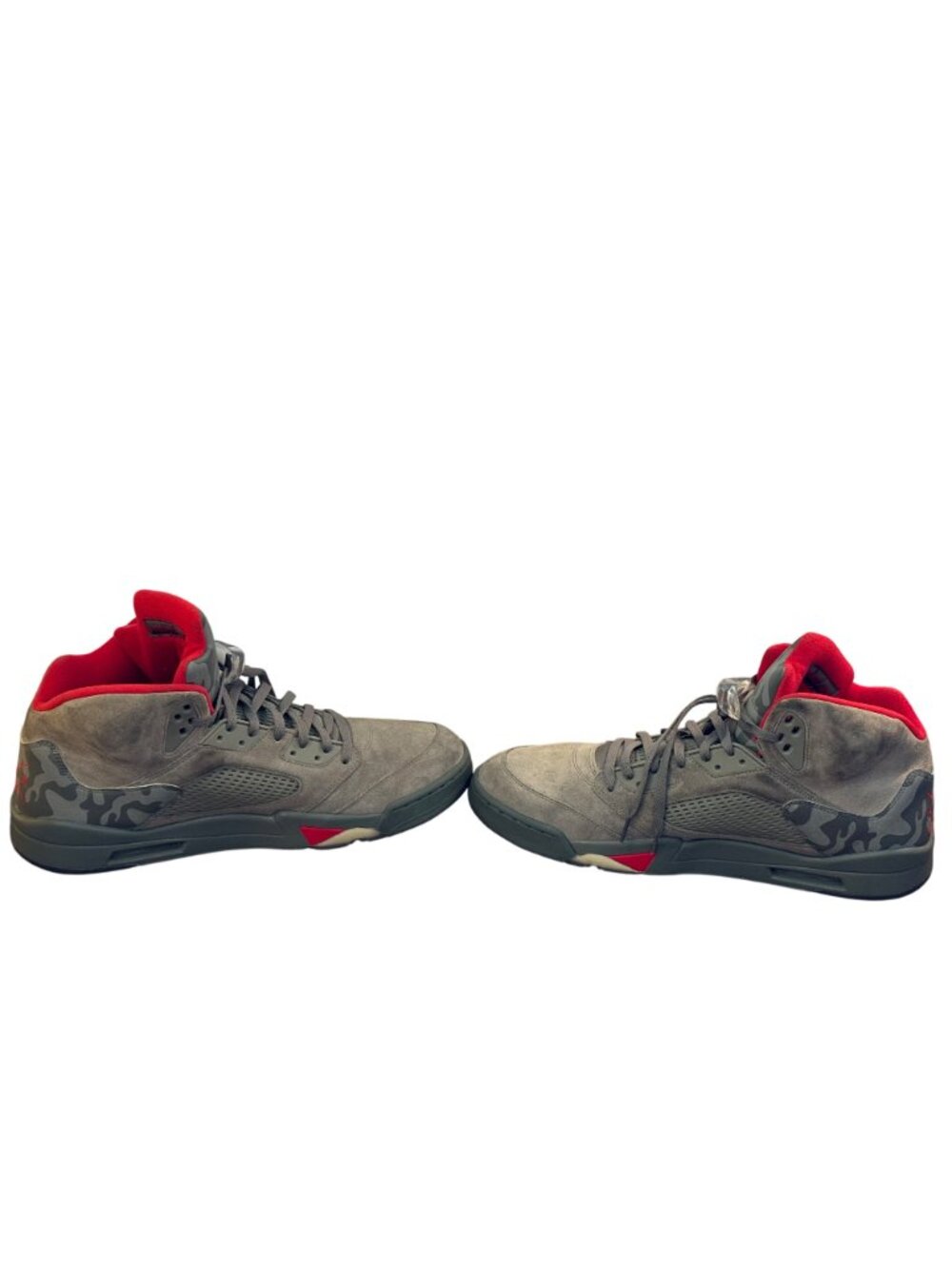 Air Jordan 5 Retro Camo Grey/Red Mens High-Top Sneakers Size 17 - Picture 6 of 7